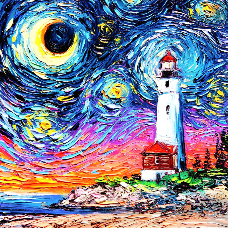Phare et Nuit Etoilée Broderie Diamant