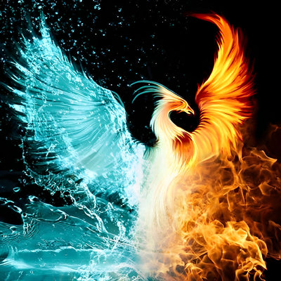 Phénix de l'Eau et du Feu Broderie Diamant