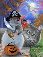 Pirate Souris et le Chat Broderie Diamant