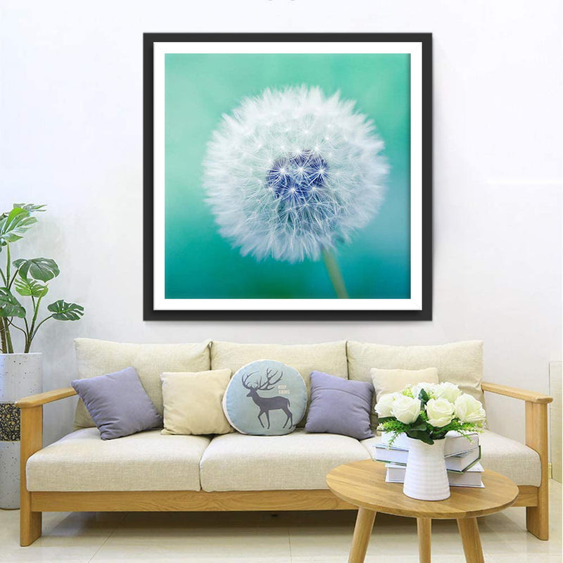 Pissenlit avec Pistil Bleu Broderie Diamant