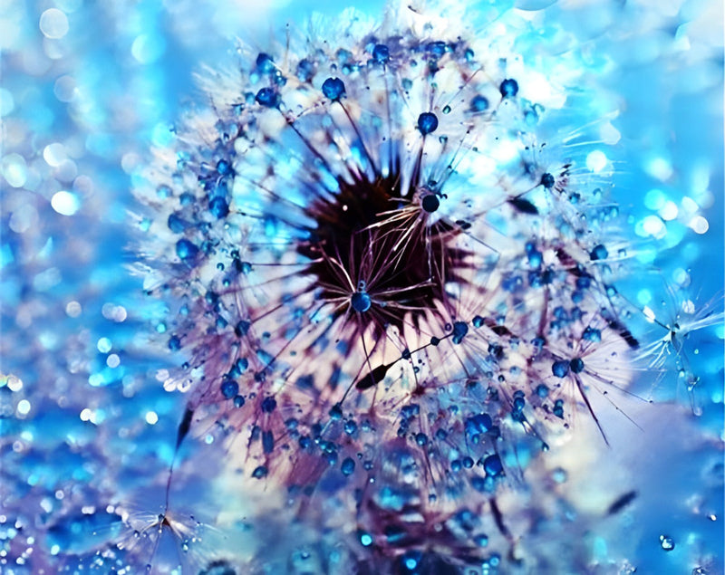 Pissenlit Bleu Broderie Diamant