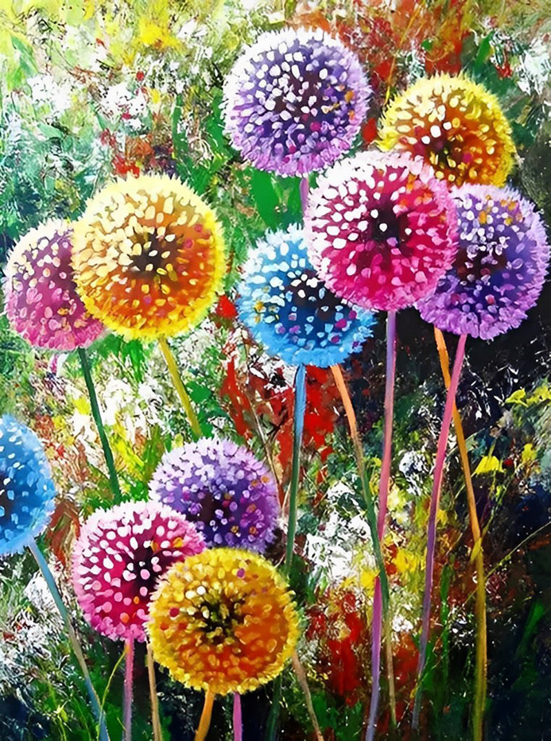 Pissenlits Colorés Broderie Diamant