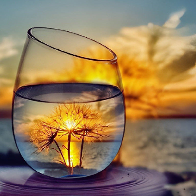 Pissenlits dans un Verre Broderie Diamant