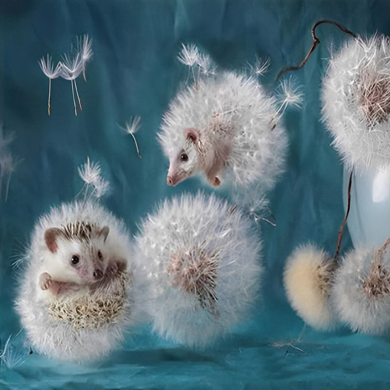 Pissenlits et Hérissons Plante Broderie Diamant