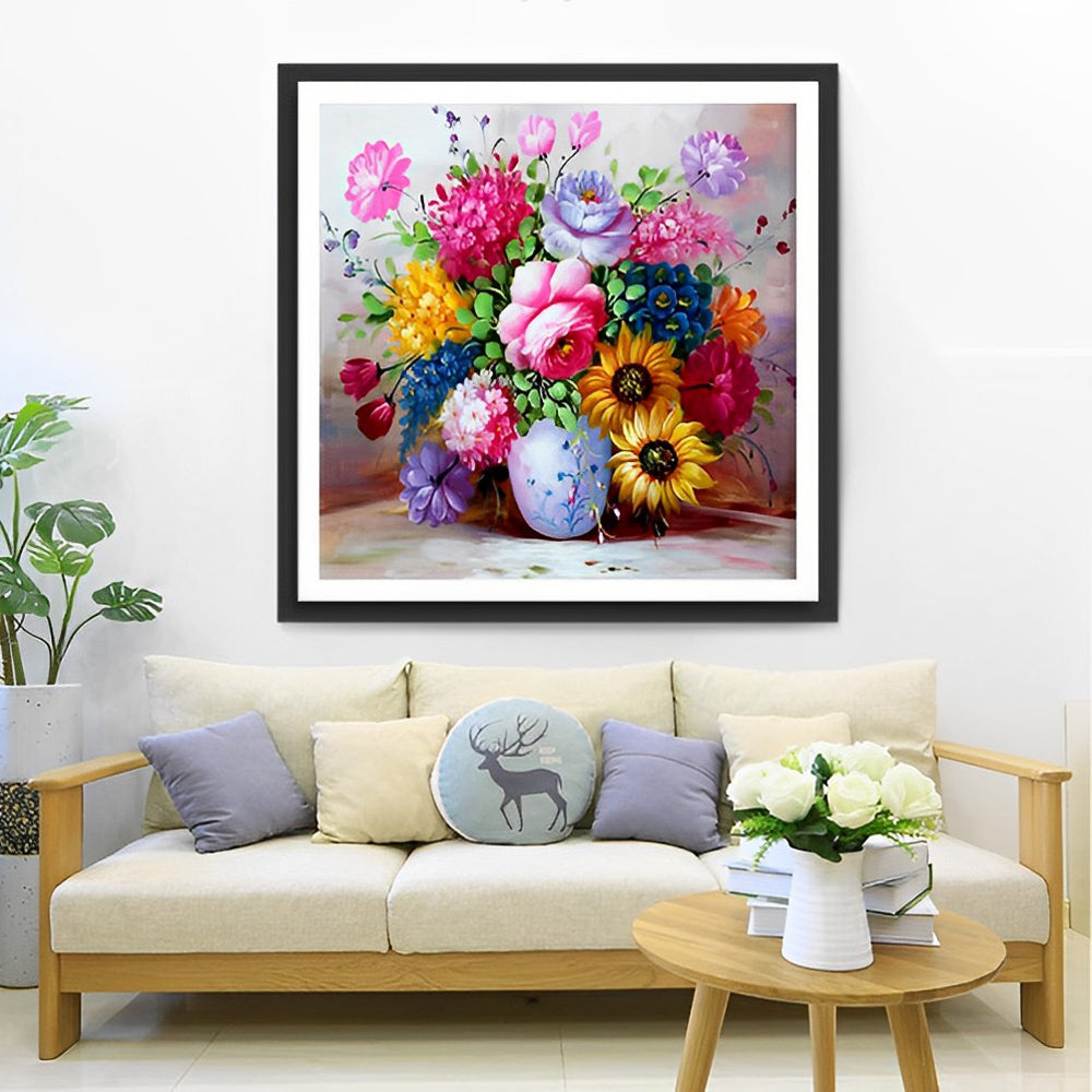 Pivoines et Tournesols Broderie Diamant