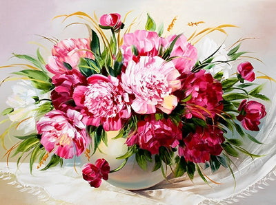 Pivoines Multicolores Broderie Diamant