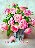 Pivoines Roses Dessinées Broderie Diamant