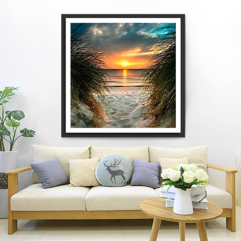 Plage et Soleil Broderie Diamant
