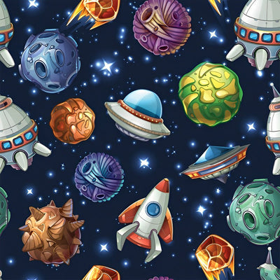 Planètes et Vaisseaux Spatiaux Broderie Diamant