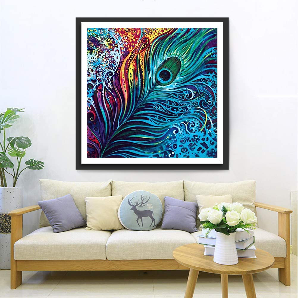 Plume de Paon Broderie Diamant