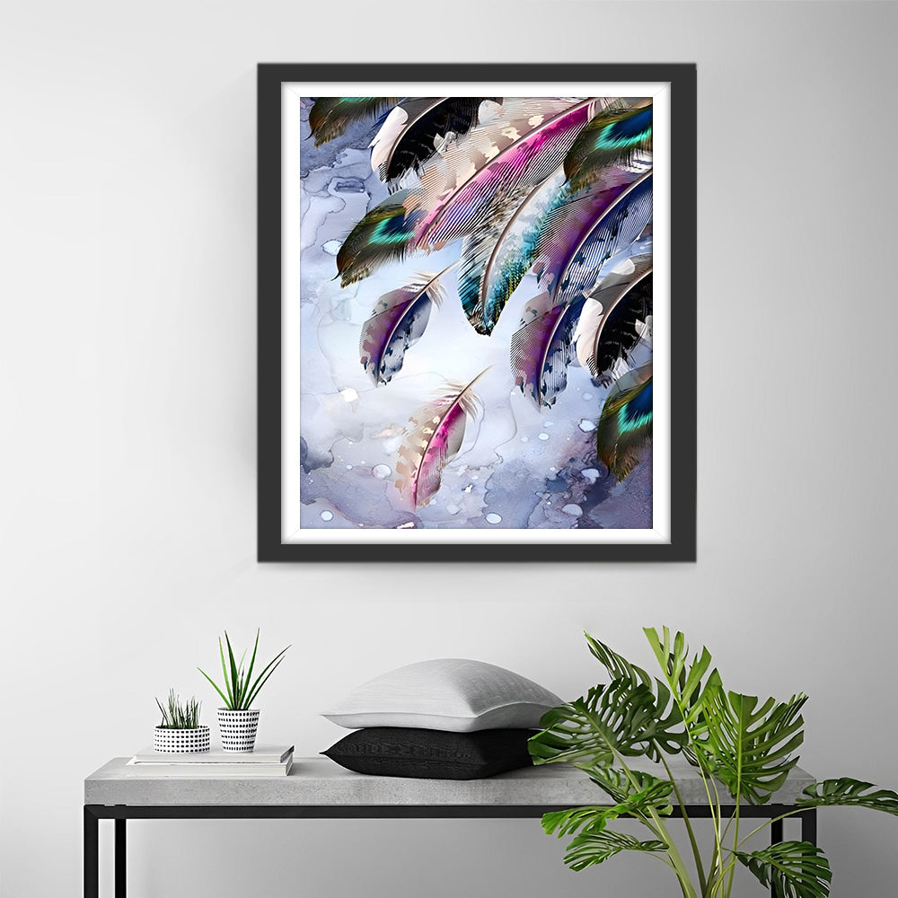 Plumes d'Art Abstrait Populaire Broderie Diamant
