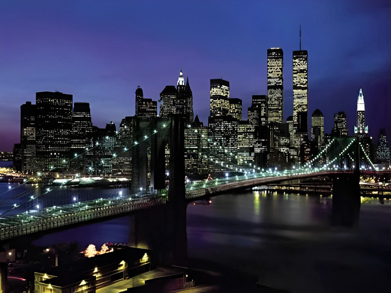 Pont de Brooklyn de Nuit Broderie Diamant