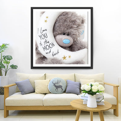 Poupée d'Ours et la Lune Broderie Diamant