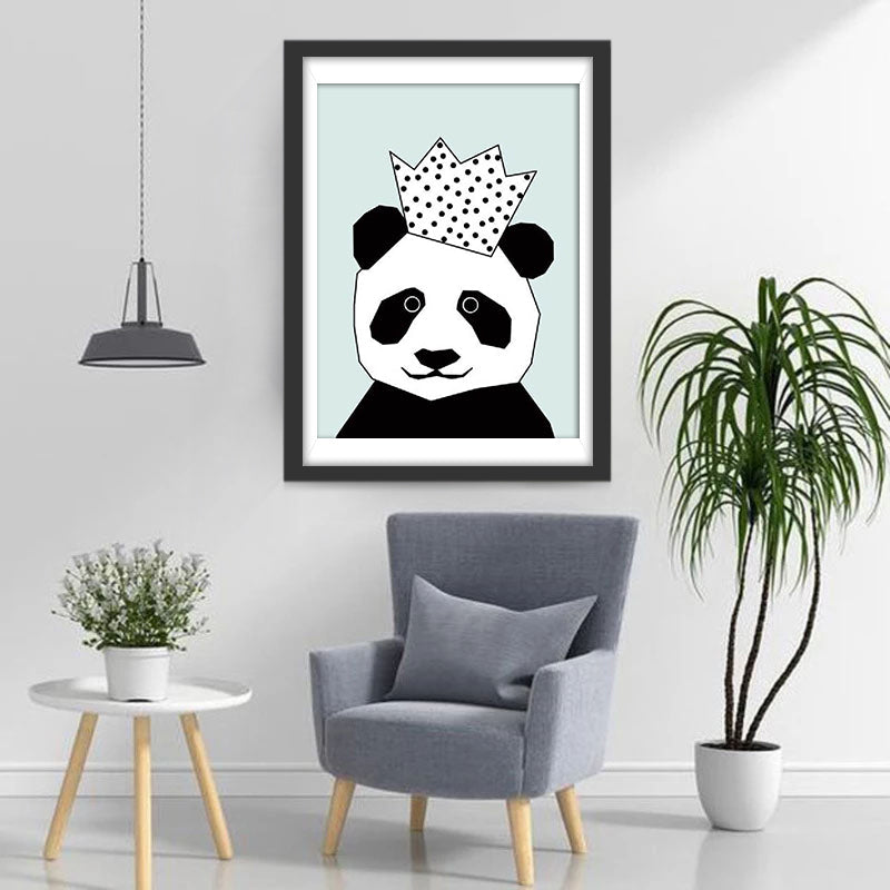 Prince Panda Cartoon Broderie Diamant