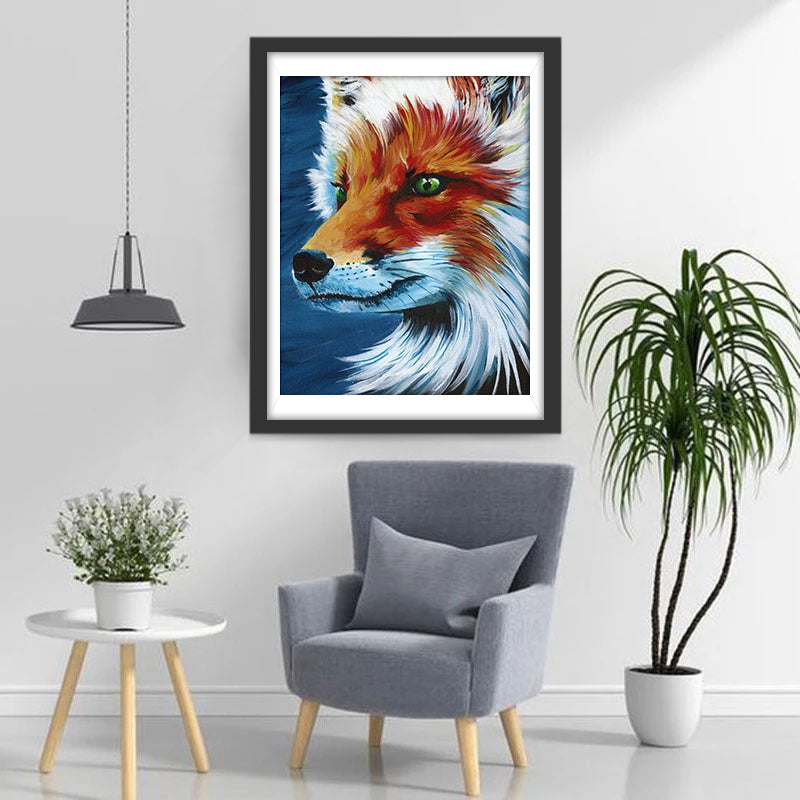 Profil de Renard Roux Broderie Diamant
