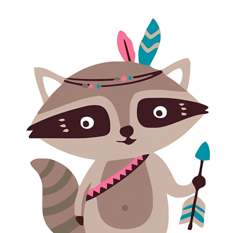 Racoon dans la Tribu Cartoon Broderie Diamant
