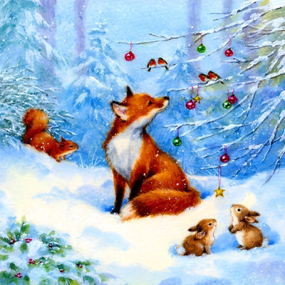 Renard et Boules Colorées Broderie Diamant