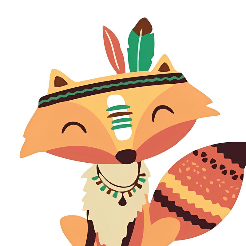 Renard Roux dans la Tribu Enfants Broderie Diamant