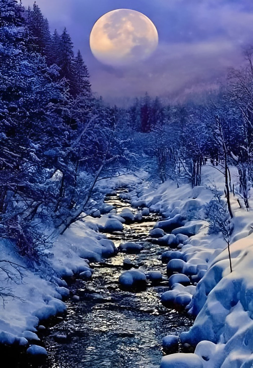 Rivière après la Fonte des Glaces Broderie Diamant