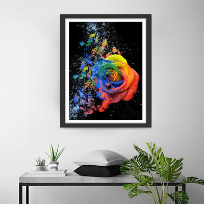 Rose Abstraite Broderie Diamant