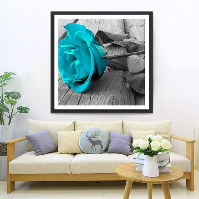 Rose Bleu Broderie Diamant