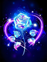 Rose Bleue Lumineuse Broderie Diamant
