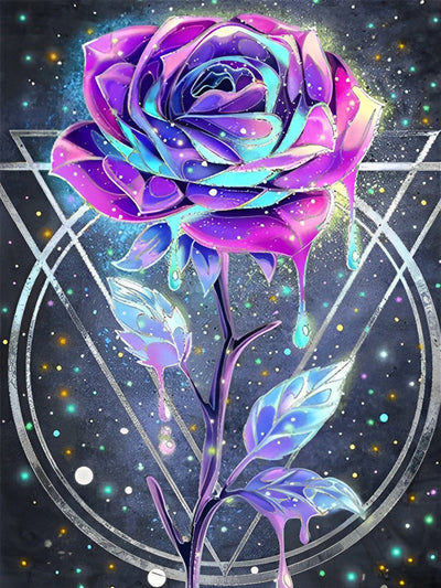 Rose Chatoyante Broderie Diamant