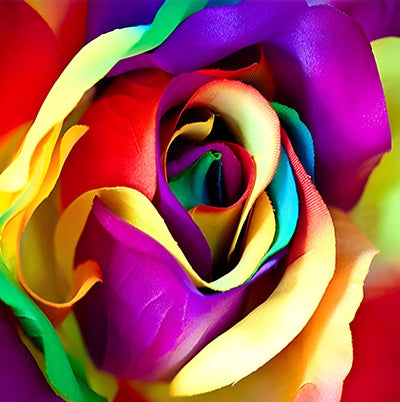 Rose d'Arc-en-Ciel Broderie Diamant