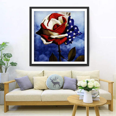 Rose d'Etats-Unis Broderie Diamant