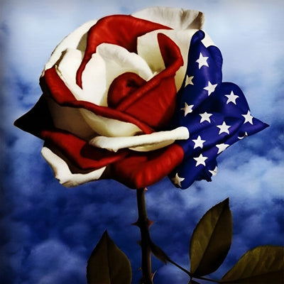 Rose d'Etats-Unis Broderie Diamant
