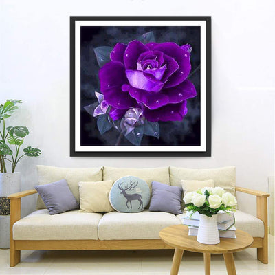 Rose Pourpre Broderie Diamant