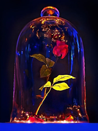 Rose Rouge Eternelle Broderie Diamant