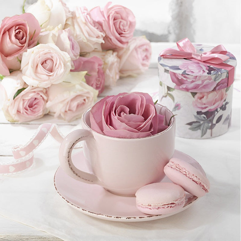 Roses Blanches et Roses Broderie Diamant