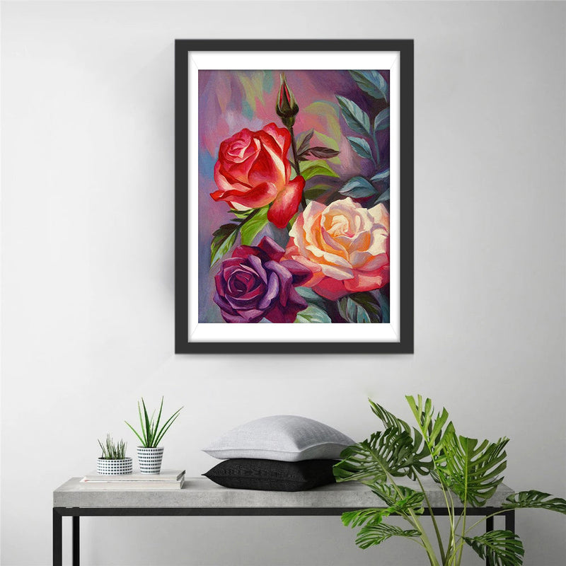 Roses Dessinées Broderie Diamant