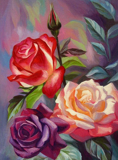 Roses Dessinées Broderie Diamant