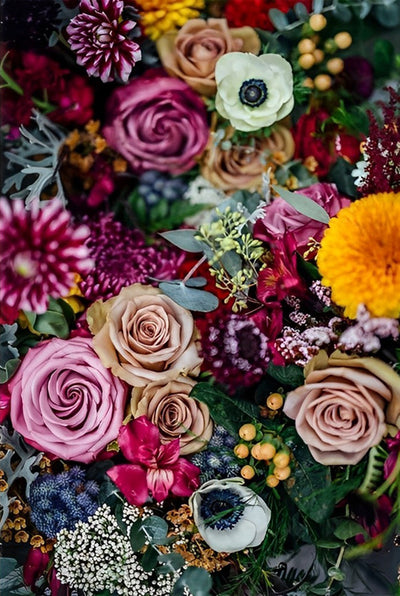 Roses Variées Colorées Broderie Diamant