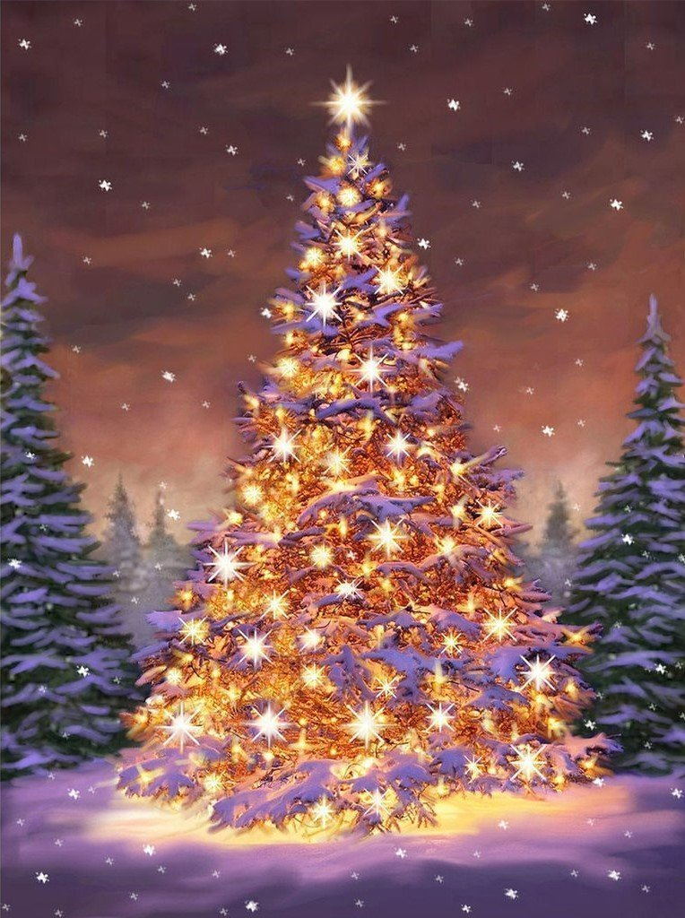 Sapin de Noël dans la Forêt Broderie Diamant