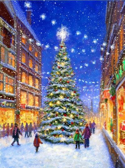 Sapin de Noël dans le Soir Broderie Diamant