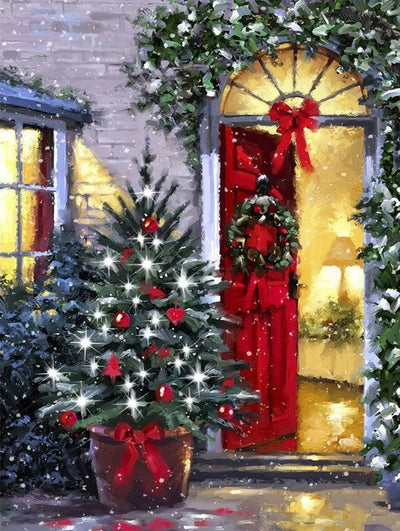 Sapin de Noël en Pot Broderie Diamant