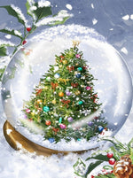Sapin de Noël et Boule de Crystal Broderie Diamant