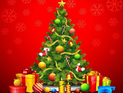 Sapin de Noël et Cadeaux Broderie Diamant