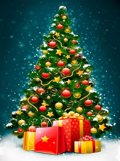 Sapin de Noël et Cadeaux de Noël Broderie Diamant