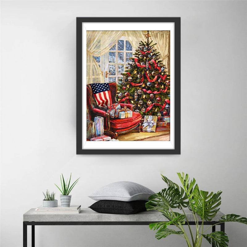 Sapin de Noël et Les Etats-Unis Broderie Diamant