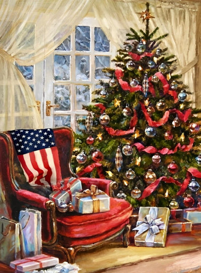 Sapin de Noël et Les Etats-Unis Broderie Diamant