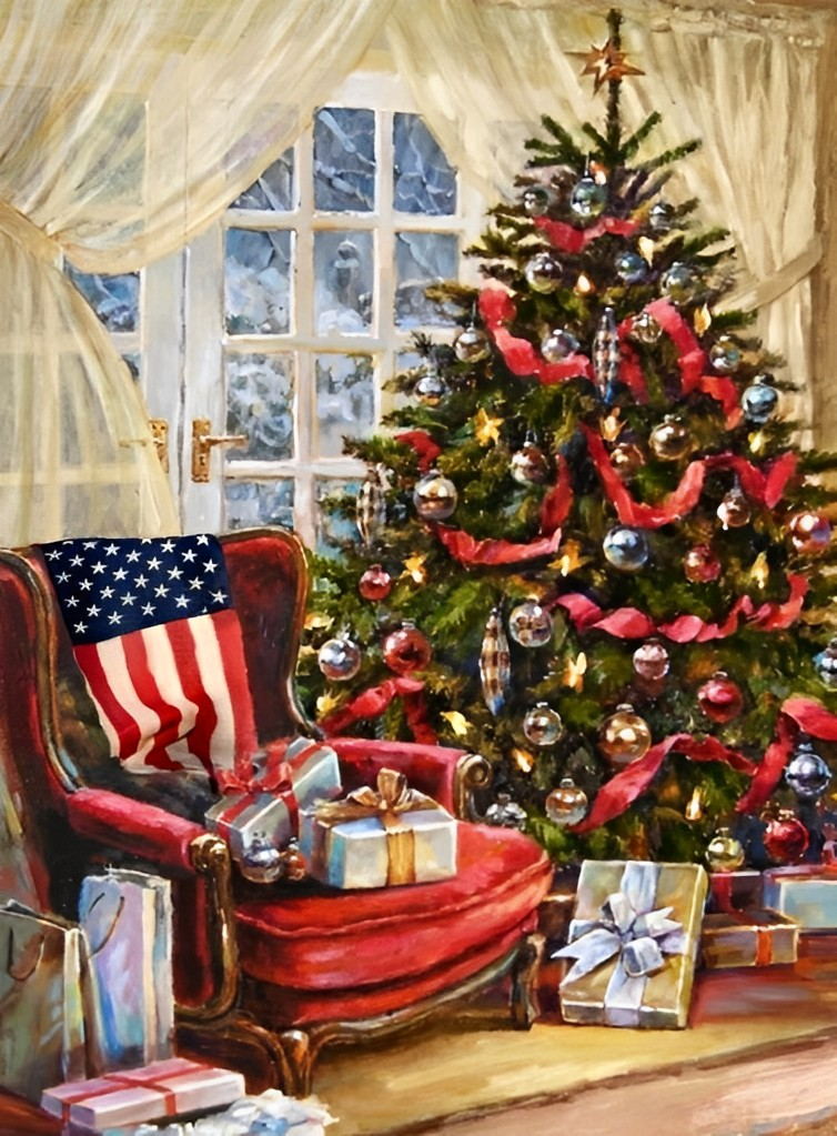 Sapin de Noël et Les Etats-Unis Broderie Diamant