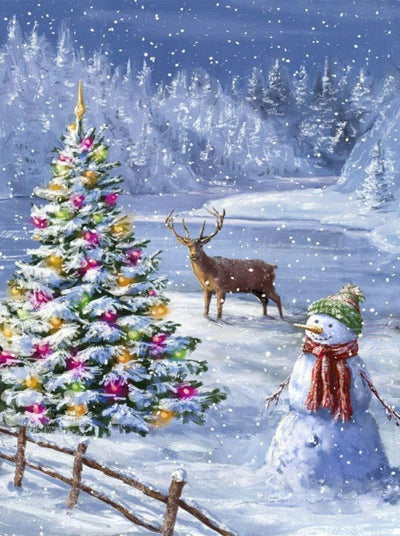 Sapin de Noël Multicolore Broderie Diamant