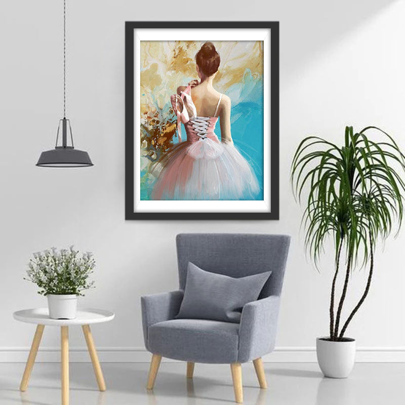 Silhouette d'Une Danseuse de Ballet Broderie Diamant