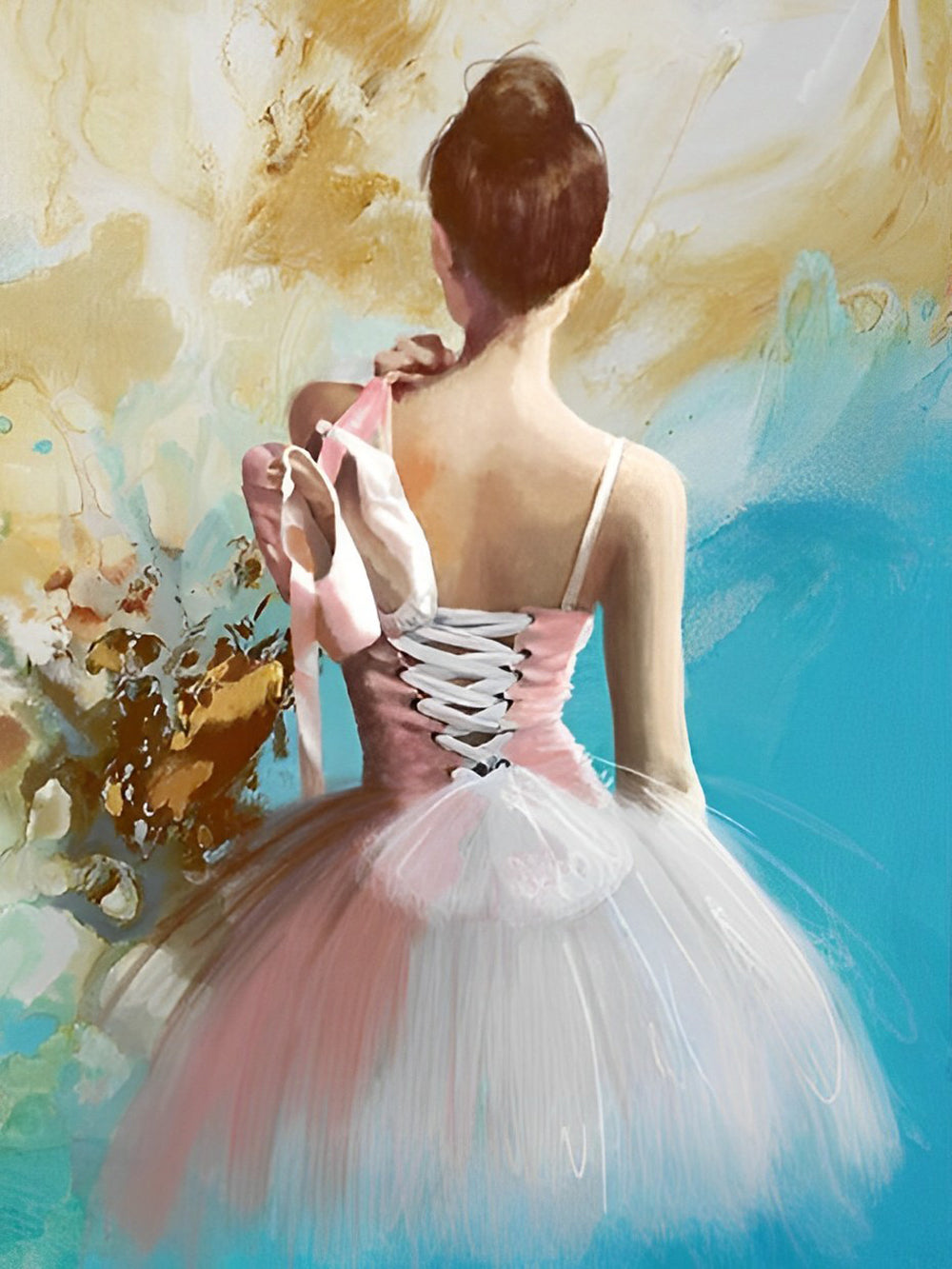 Silhouette d'Une Danseuse de Ballet Broderie Diamant