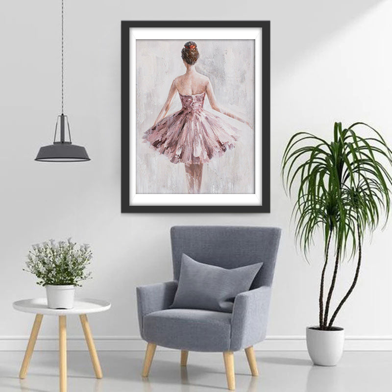 Silhouette de Danseuse de Ballet Broderie Diamant