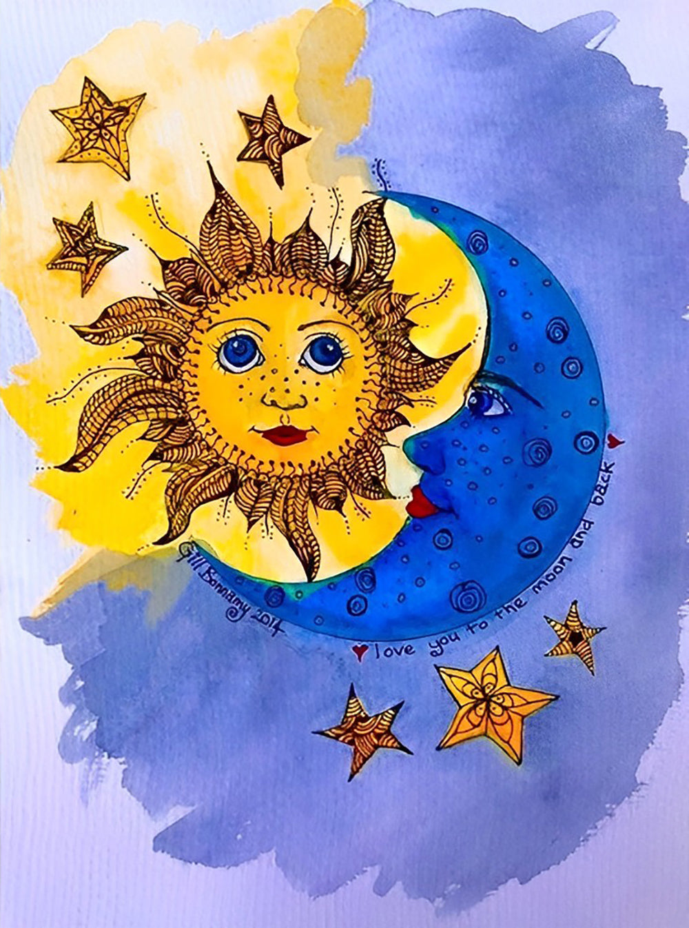 Soleil et Terre Dessinés Broderie Diamant